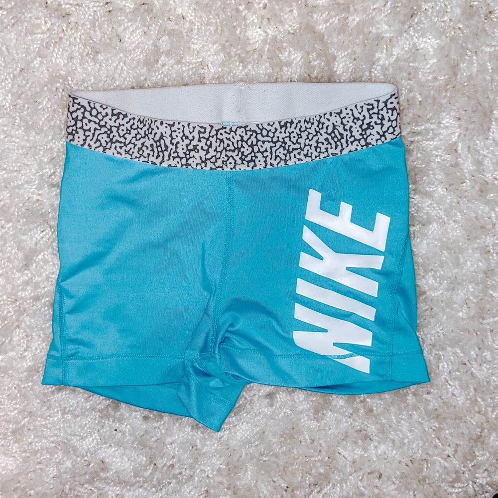 Blue nike spandex shorts